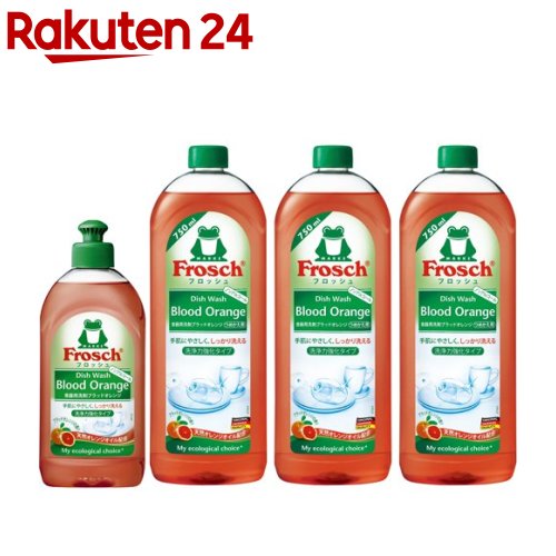 楽天市場】フロッシュ 食器用洗剤 重曹プラス 本体+つめかえ3本(1