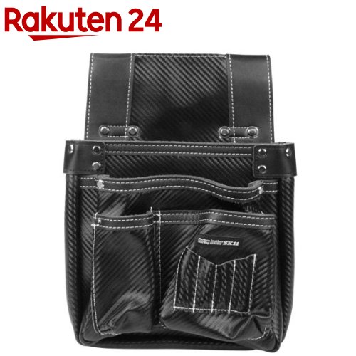 SK11 カーボンレザー釘袋 ワイドマチ幅 SK-CLK-BP ブラック(1コ入)【SK11】