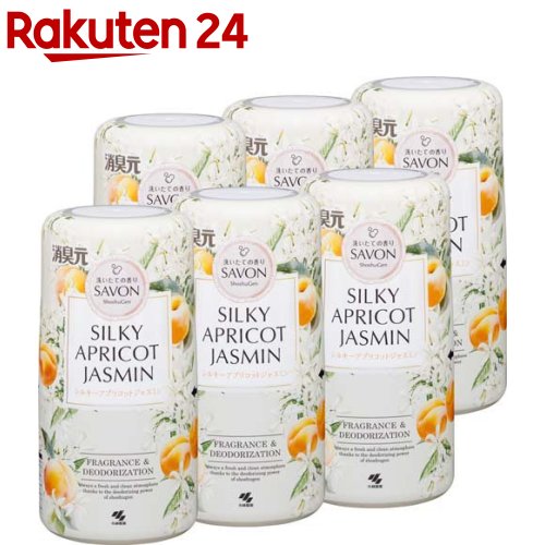 消臭元 サボン シルキーアプリコットジャスミン 芳香剤 本体 置き型(400ml×6セット)【消臭元】