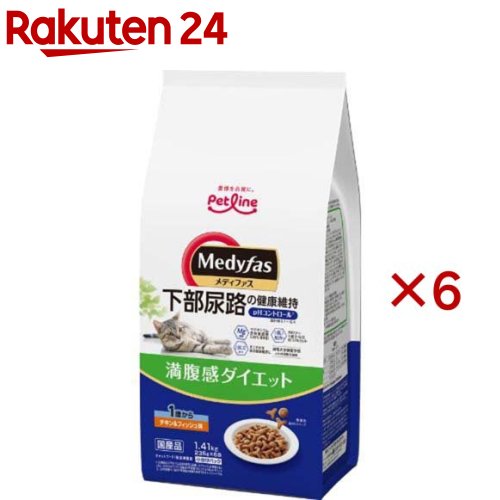 メディファス 腹一杯感食事制限 1歳から 意気地無し＆銀鱗味(6袋入×6書き割り(1袋235g))【メディファス】