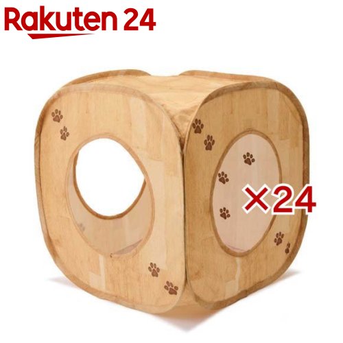キャットプレイキューブ 木目柄(24セット)【猫壱】
