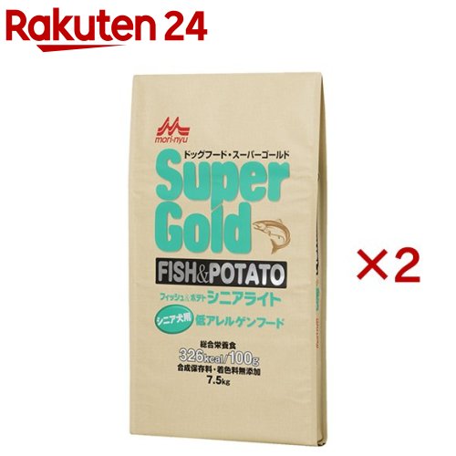 スーパーゴールド フィッシュ＆ポテト シニアライト シニア犬用(7.5kg×2セット)【スーパーゴールド】