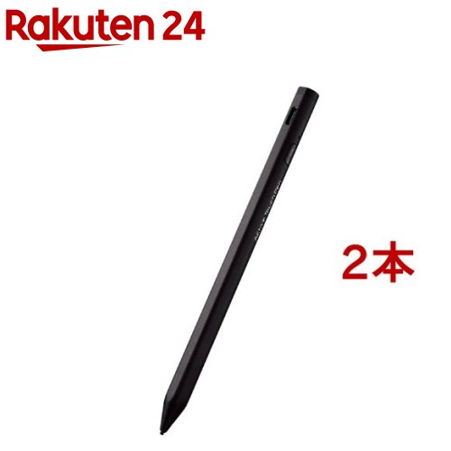 エレコム タッチペン スタイラスペン 充電式 USB Type-C 充電 ブラック P-TPACST03BK(2本セット)【エレコム(ELECOM)】