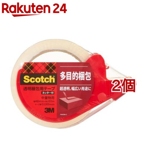 スコッチ　透明梱包用テープ　中　軽量物用　1PN(1巻*2コセット)　48mm*50m　313D