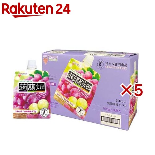 クラッシュタイプの蒟蒻畑ライト ぶどう味(6個入×5セット(1個150g))【蒟蒻畑】[こんにゃくゼリー 食物繊維 低カロリー 特保 整腸]