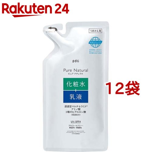 ピュア ナチュラル エッセンスローション UV つめかえ用(200ml*12袋セット)【ピュアナチュラル】[セラミド ヒアルロン酸 UV 化粧水 乳液 保湿]