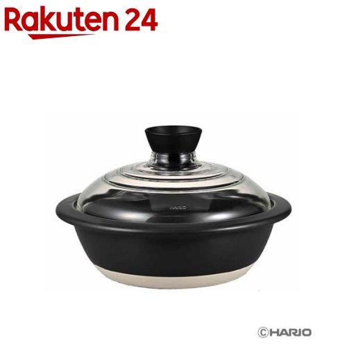 フタが硝子の土鍋 8号 GDN-225-B-W(1個)【ハリオ(HARIO)】