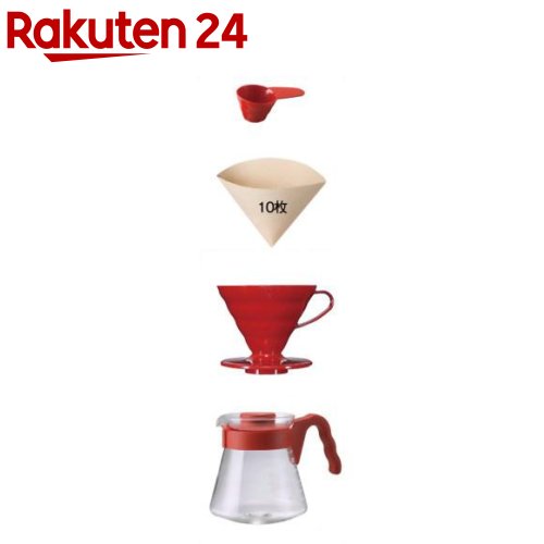 楽天市場 ハリオ V60コーヒーサーバー ドリッパーセット レッド Vcsd 02r 1セット ハリオ Hario 楽天24