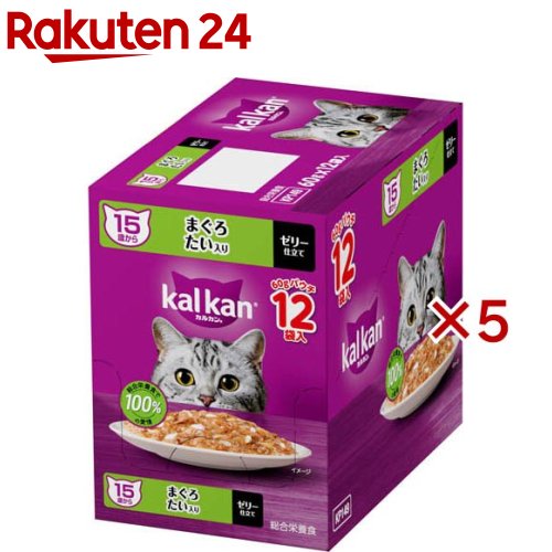 カルカン パウチ １５歳から まぐろ たい入り キャットフード ウェットフード(12袋入×5セット(1袋60g))【カルカン パウチ】[キャットフード ウェットフード]