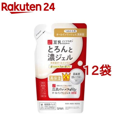 坦々たる本舗 とろんと濃ジェル エンリッチ NC つめかえ用(100g*12袋書き割り)【坦々たる本舗】[豆乳イソフラボン(保湿構成要素) オールインワン 傾き]