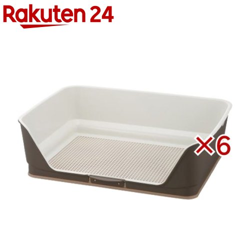 リッチェル お掃除簡単ステップ壁付トイレ ワイド ダークブラウン(6セット)【リッチェル(ペット)】|24