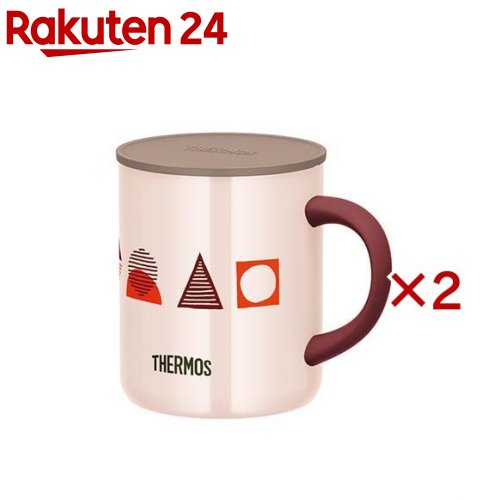 サーモス 真空断熱マグカップ 350ml ピンクパターン JDG-352LTD P-PTN(2セット)【サーモス(THERMOS)】