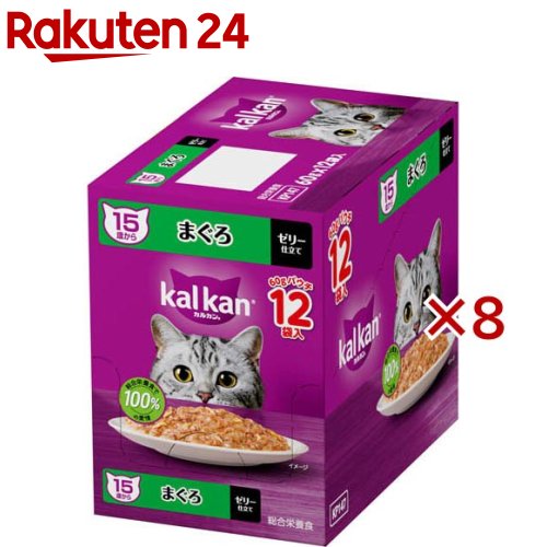 カルカン 合切袋 １５歳から まぐろ キャットフード 情の籠もったボンネット(12袋入×8書き割り(1袋60g))【カルカン 合切袋】[キャットフード 情の籠もったボンネット]