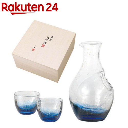 江戸硝子 八千代窯  冷酒カラフェ・酒杯セット 専用木箱入 G641-M81(1セット)
