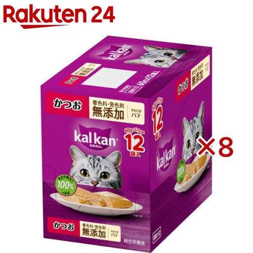 カルカン パウチ やわらかパテ かつお 着色料発色剤 無添加 キャット ウェットフード(12袋入&times;8セット(1袋60g))【カルカン パウチ】[キャットフード ウェットフード]｜24