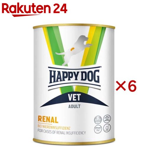 ハッピードッグ VET リーナル(腎の臓世話をする) 情の籠もった缶 治療薬食(400g×6仕掛ける)