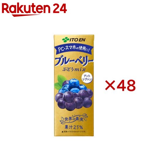 伊藤園 ブルーベリーミックス エコパック 紙パック(24本入×2セット(1本200ml))【伊藤園】