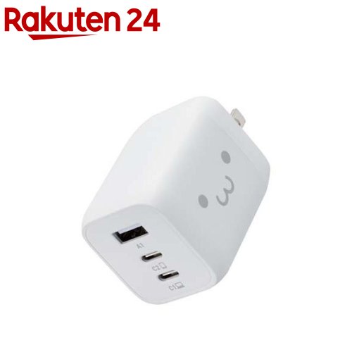 エレコム 急速 65W AC充電器 TYPE-C コンパクト iPhone17 3ポート ホワイトフェイス(1台)