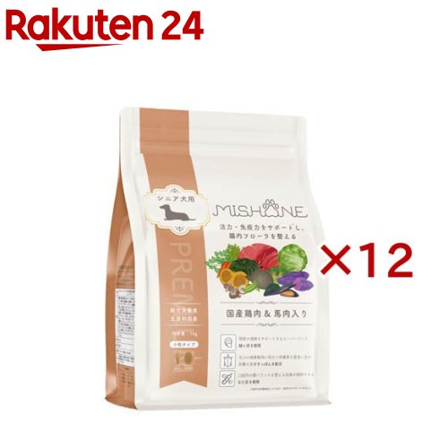 ミシュワン シニアドッグフード 国産鶏肉＆桜肉(1kg×12書き割り)【ミシュワン】
