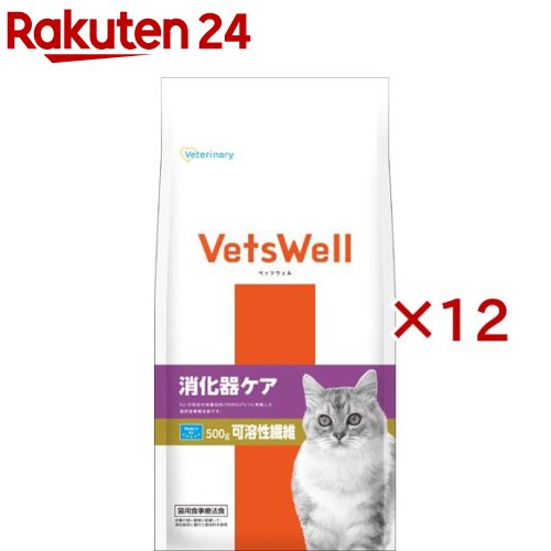 ベッツウェル 猫用食事療法食 消化器ケア 可溶性繊維(500g&times;12セット)【ベッツウェル】｜24