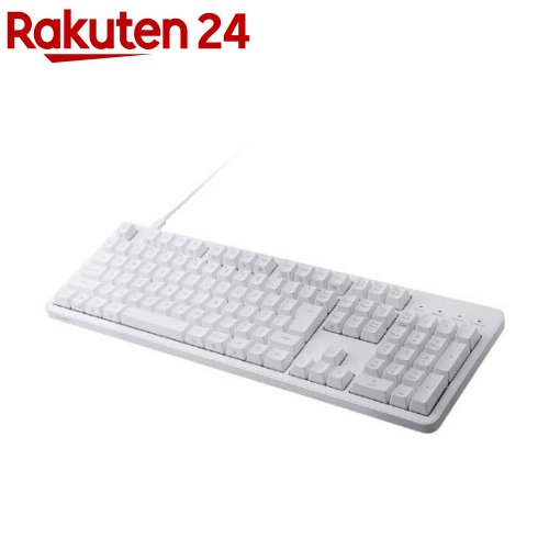 エレコム キーボード 有線 着脱式USBケーブル 茶軸 タクタイル テンキー付き ホワイト(1台)