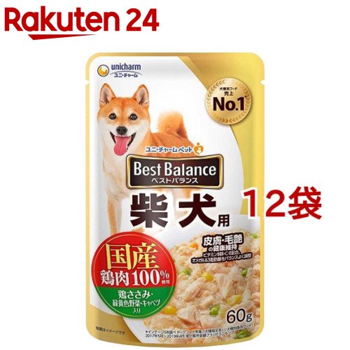 楽天市場 ベストバランス 柴犬用 鶏ささみ 緑黄色野菜 キャベツ 入り 60g 12袋セット 1909 Pf02 Qw7 ベストバランス ドッグフード 楽天24