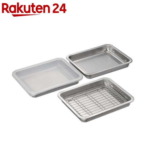 楽天市場】燕三 重ねて使えるステンレス角型バット6点セット EM-050