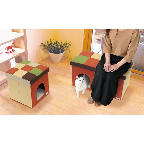 ペティオ necoco キャットハウス&スツール オレンジモザイク ワイド(1コ入)【ペティオ(Petio)】 ペティオ necoco キャットハウス&スツール オレンジモザイク ワイド(1コ入)【ペティオ(Petio)】
