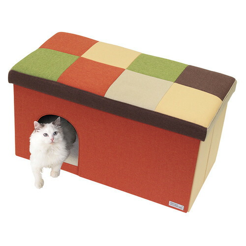 ペティオ necoco キャットハウス&スツール オレンジモザイク ワイド(1コ入)【ペティオ(Petio)】 ペティオ necoco キャットハウス&スツール オレンジモザイク ワイド(1コ入)【ペティオ(Petio)】