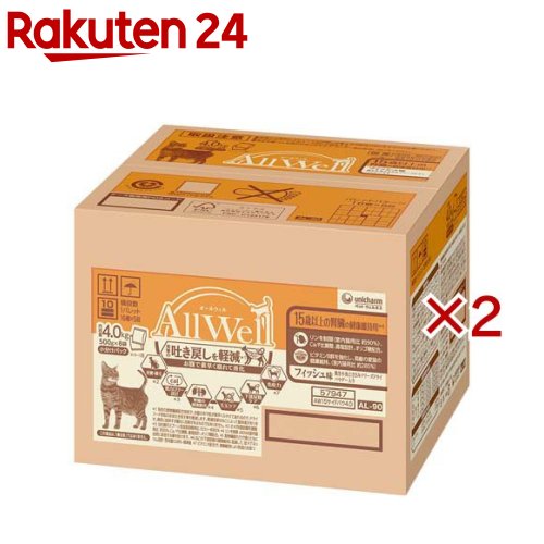 AllWell 15歳以上の腎臓の健康維持用 フィッシュ味 挽き小魚とささみFD入り(4.0kg×2セット)【オールウェル(AllWell)】