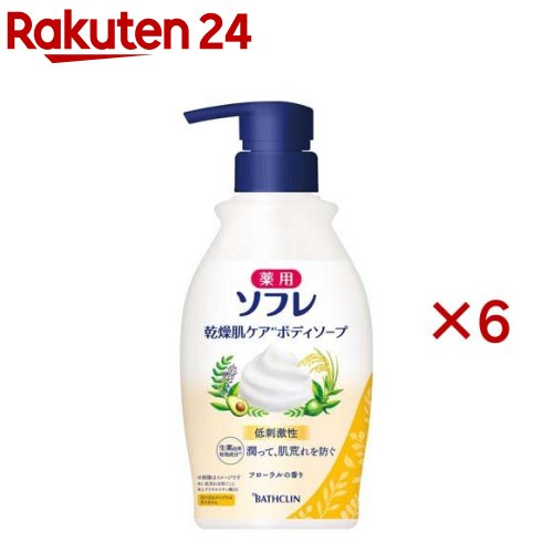 薬用ソフレ 乾燥肌ケア ボディソープ(450mL×6セット)【ソフレ】
