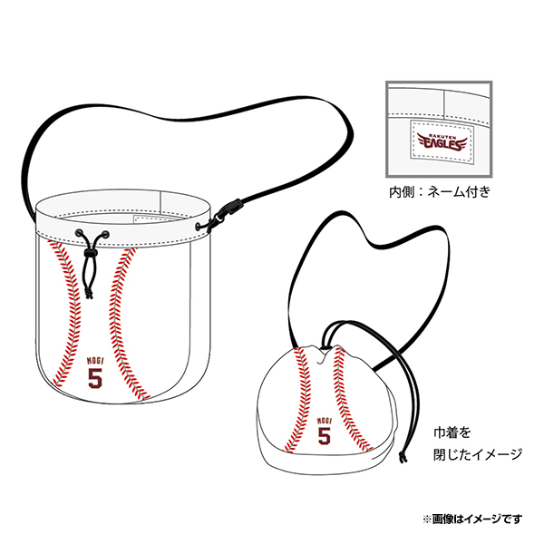 楽天市場 ずーっと イヌワシ ザ バーゲン ボール柄巾着バッグ ホワイト 5茂木栄五郎 楽天イーグルス 楽天イーグルスオンラインショップ