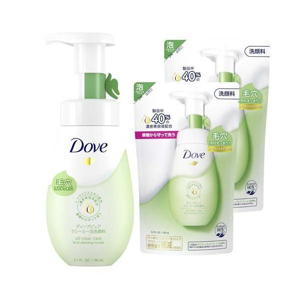 楽天市場】ダヴ クリアリニュー クリーミー泡洗顔料 ポンプ+詰め替え