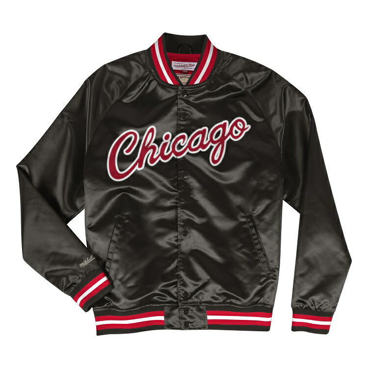 mitchell and ness bulls satin jacket
