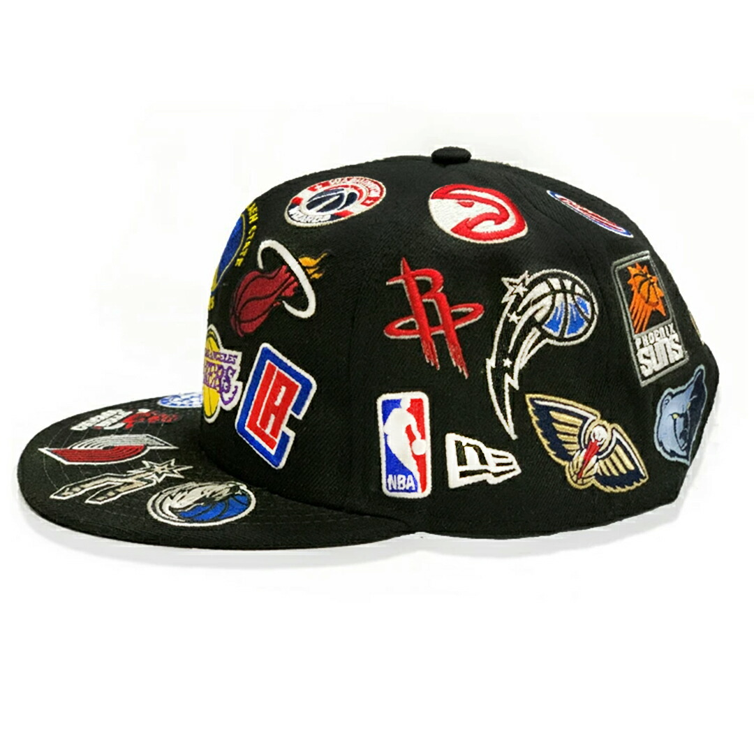 楽天市場 New Era X 楽天別注 Nba All Over Logo 9fifty キャップ ブラック Nba ファングッズ 帽子 送料無料 ニューエラ 楽天スポーツゾーン