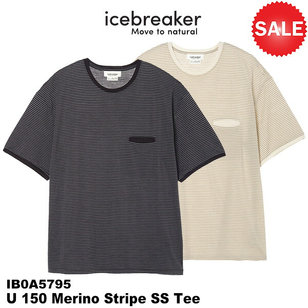 icebreaker(アイスブレーカー) U 150 Merino Stripe SS Tee (150メリノストライプ SSティー)|楽山荘