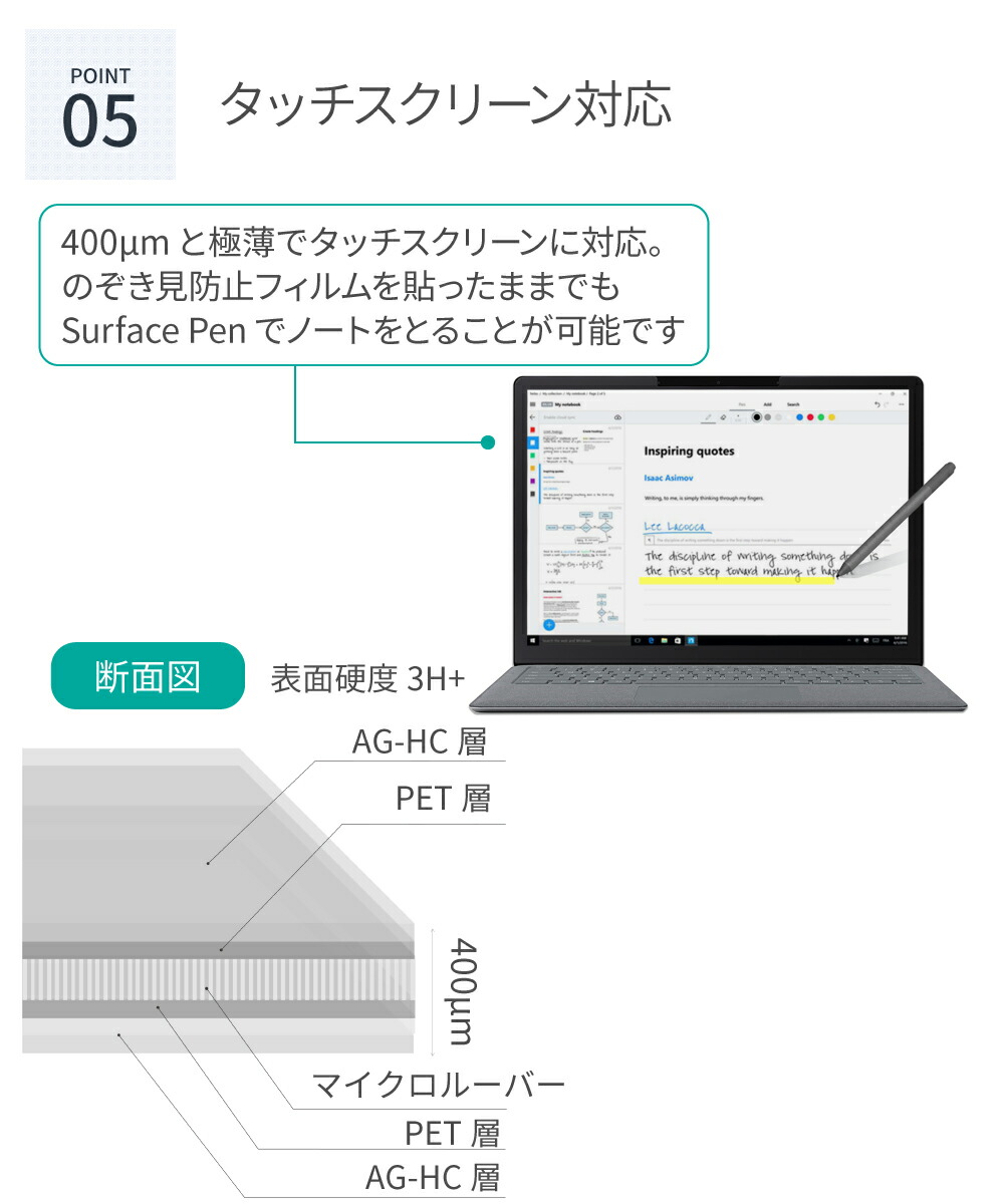 surfaceプライバシーフィルター