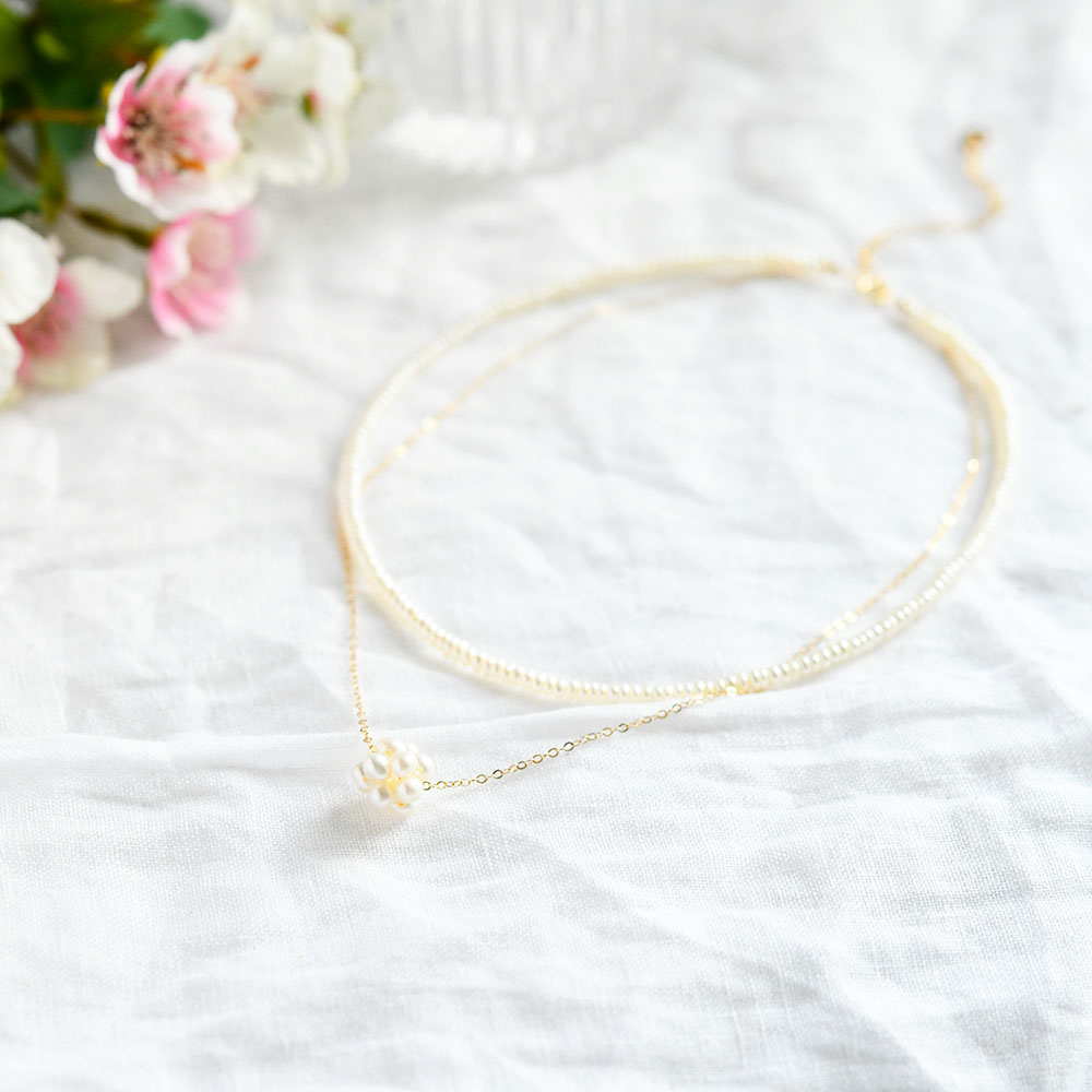 初回限定 2連チョーカー風淡水パールのネックレス 6月誕生石 14kgf ゴールドフィルド パワーストーン 天然石 ハンドメイド オーダー可 Ralulu Shu Ralulu Shu 国内正規総代理店アイテム Qchfoundation Ca