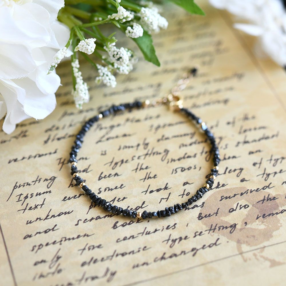 楽天市場】K18WG ブラック ダイヤモンド ブレスレット 【10.0