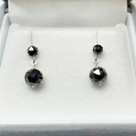 PT900ブラックダイヤモンドピアス(ブラジャー印字機)1.20カラット  両耳二人組 黒いこと金剛石 プラチナシリコンダブルロックキャッチ付 レディース宝飾品 4月誕生石 差し上げ物 特性御墨付き、宝飾品入れもの付 ラッピング無料
