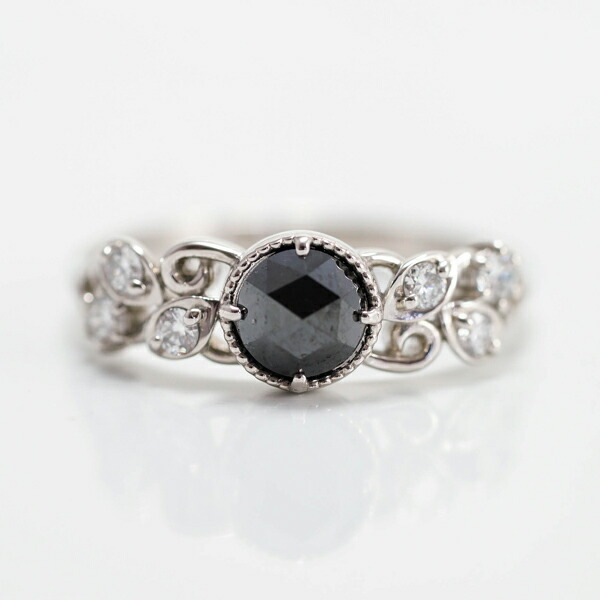 楽天市場】Pt950 ブラックダイヤ ハートシェイプ リング 0.67カラット