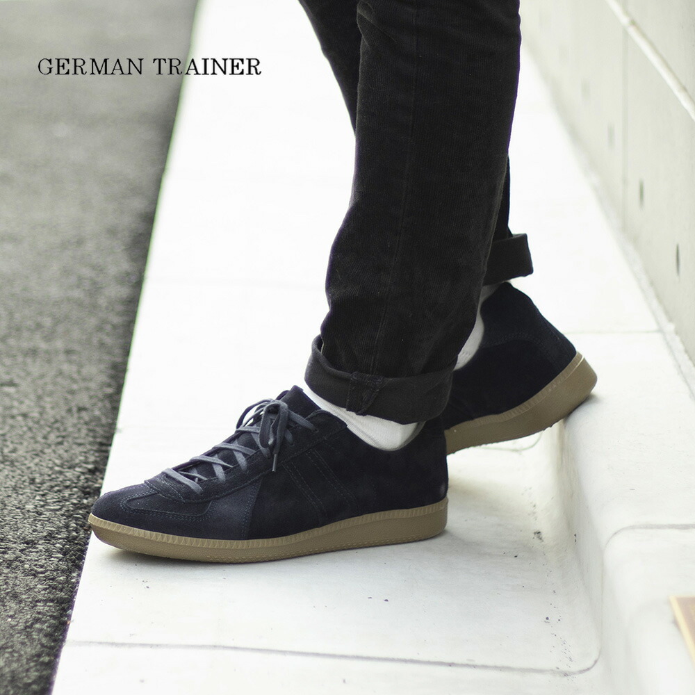 大人気新作 クーポン対象 German Trainer ジャーマントレーナー ローカットレザースニーカー 11 ネイビー Navy メンズ レディース ユニセックス スニーカー