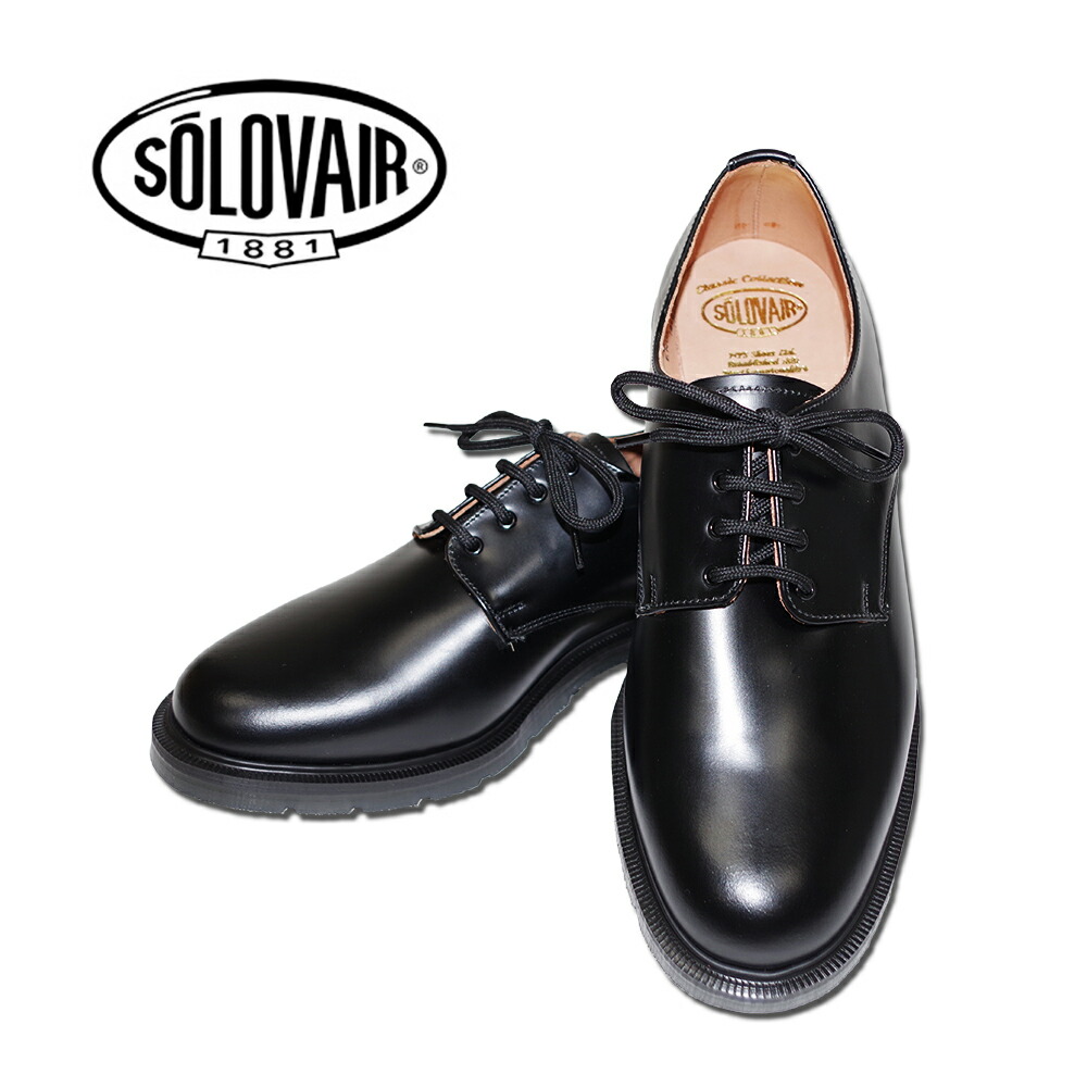 【楽天市場】SOLOVAIR ソロヴェアー ソロベアー 4EYE SHOE BLACK 4-996 プレーントゥ レザー シューズ メンズ ...