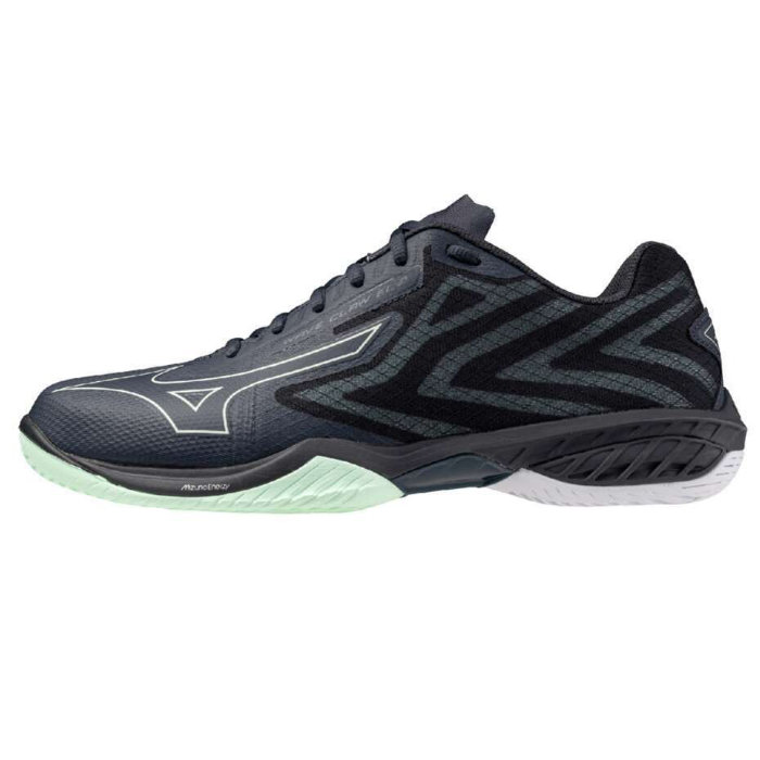 Mizuno ミズノ バドミントンシューズ ウエーブクローEL2 WIDE ユニセックス 4E相当 ライトグレー/ホワイト/グリーン 71GA258465|Rampjack Trip店