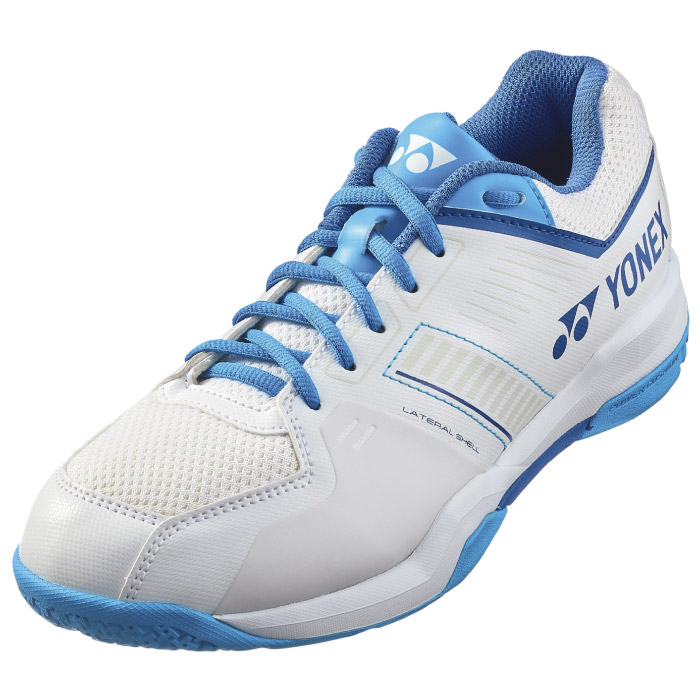 YONEX ヨネックス バドミントンシューズ パワークッションストライダーフロー 3E ホワイト／ブルー 日本バドミントン協会審査合格品 新入部員 部活 SHBSF1