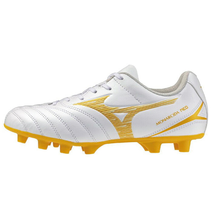 MIZUNO ミズノ サッカースパイク モナルシーダNEO III SELECT Jr ジュニア サッカー フットボール 3E相当 ホワイト×ゴールド P1GB262550