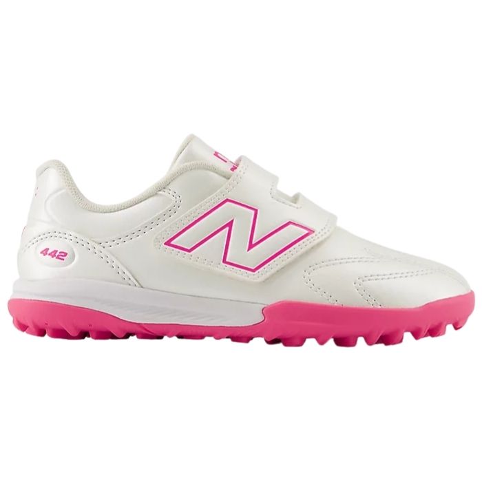NewBalance ニューバランス サッカースパイク 442 Team Hook & Loop Jnr TF V3 キッズ W幅 人工芝用 ホワイト×ピンク フットボール Y43VT9IW