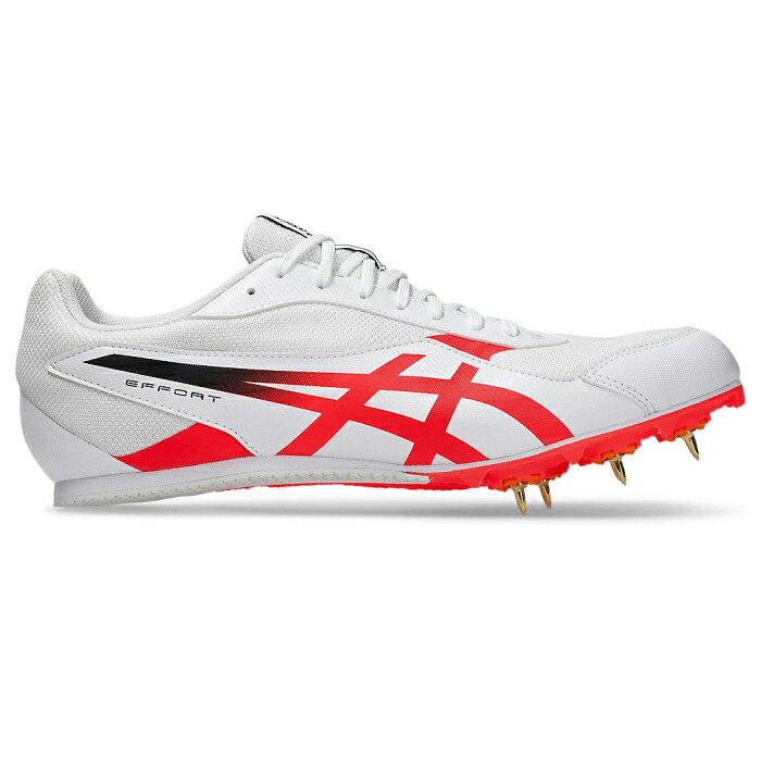 asics アシックス 陸上スパイク EFFORT 14 ユニセックス STANDARD White/Flash Red 1093A264.100|Rampjack Trip店