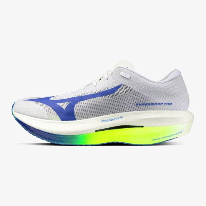 Mizuno ミズノ ランニングシューズ メンズ ハイパーワープ プロ 2E相当 カーボン強化ナイロンプレート ホワイト&times;ブルー&times;イエロー J1GC267201｜Rampjack Trip店