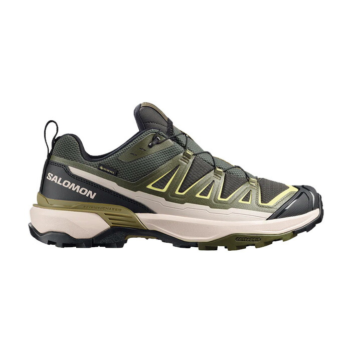 SALOMON サロモン ハイキングシューズ X ULTRA 360 EDGE GORE-TEX メンズ ベージュ/オリーブ/グリーン L49097900026｜Rampjack Trip店